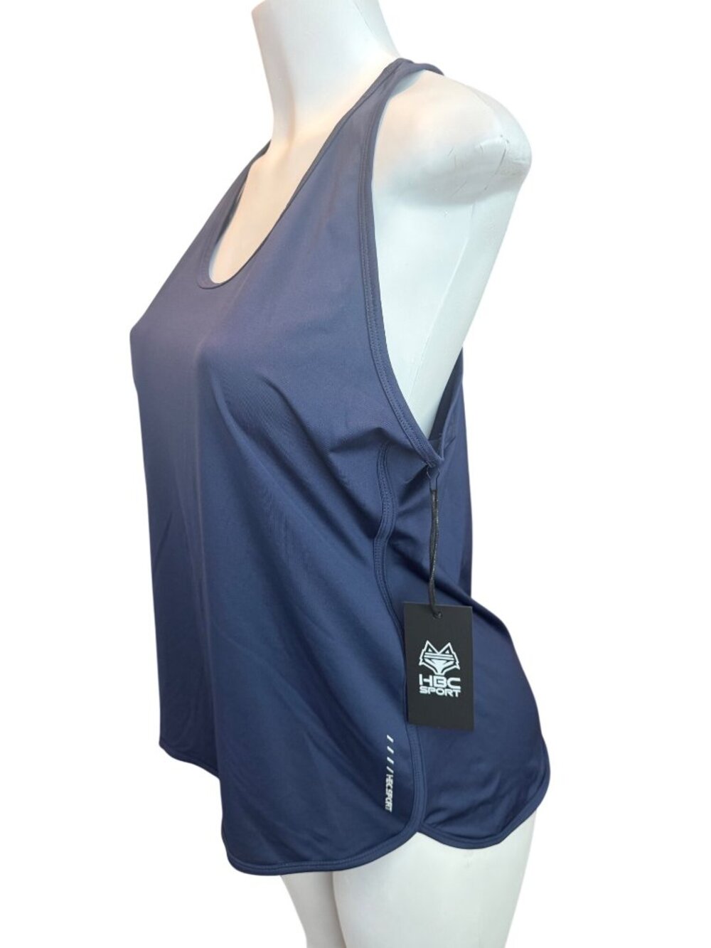 HBC Sport Blue Racerback Tank Top XL Moisture-Wicking Lightweight Activewear Wom